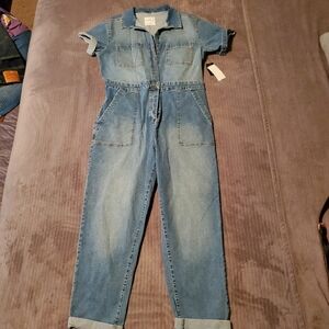 Celebrity Pink Light Blue Denim Boilersuit